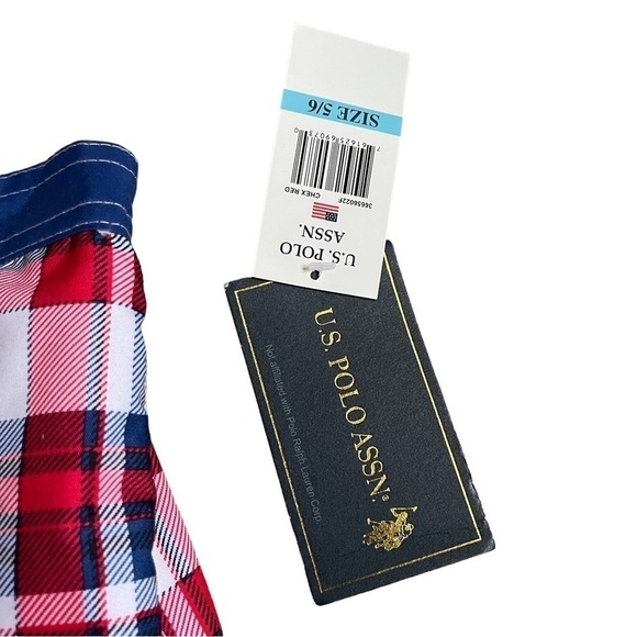 Polo boys swim trunks red plaid size 5/6 NWT - Picture 5 of 5